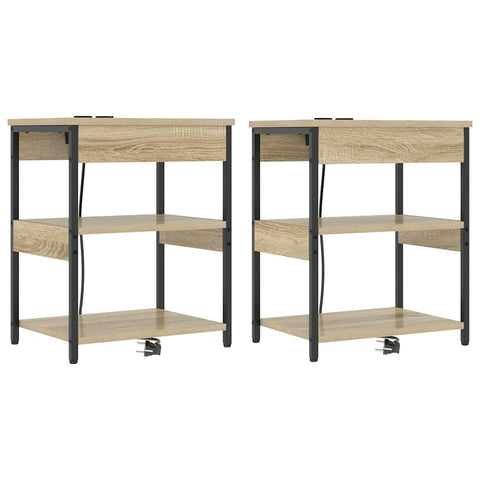 vidaXL Bedside Cabinet 2 pcs Sonoma oak Engineered wood