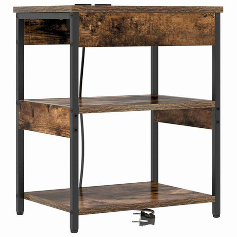 vidaXL Bedside Cabinet Smoked oak Engineered wood