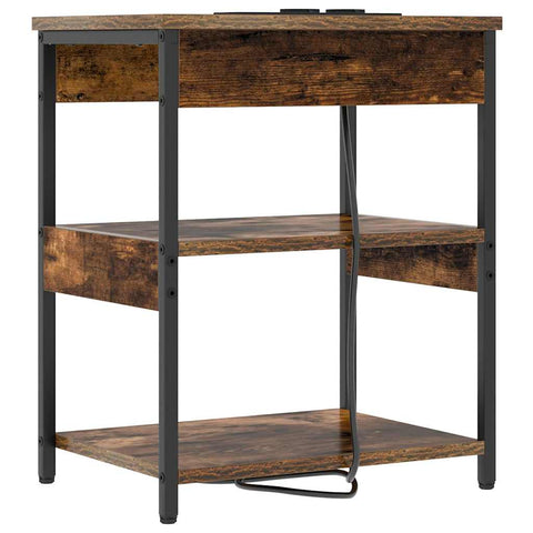 vidaXL Bedside Cabinet Smoked oak Engineered wood