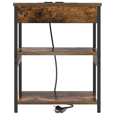 vidaXL Bedside Cabinet 2 pcs Smoked oak Engineered wood