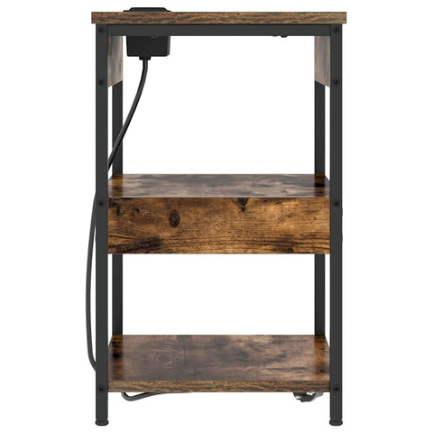 vidaXL Bedside Cabinet 2 pcs Smoked oak Engineered wood