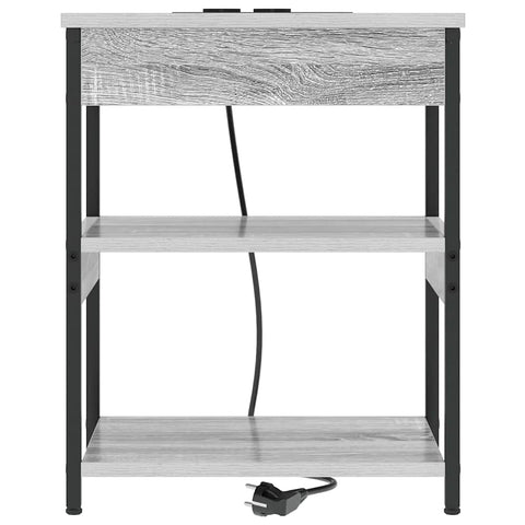 vidaXL Bedside Cabinet Grey sonoma Engineered wood