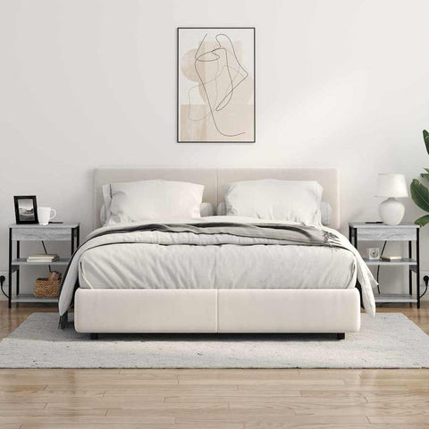vidaXL Bedside Cabinet 2 pcs Grey sonoma Engineered wood
