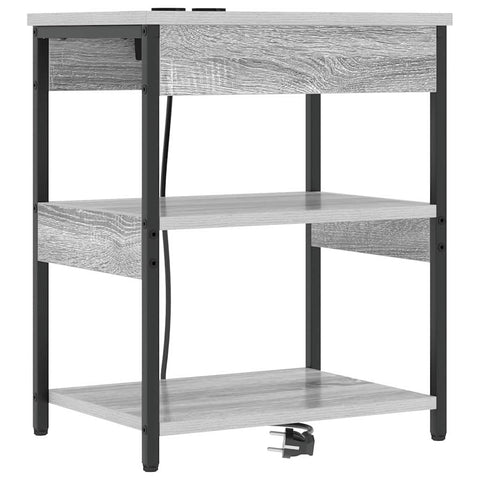 vidaXL Bedside Cabinet 2 pcs Grey sonoma Engineered wood