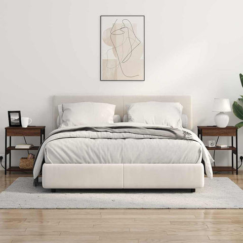 vidaXL Bedside Cabinet Brown oak Engineered wood