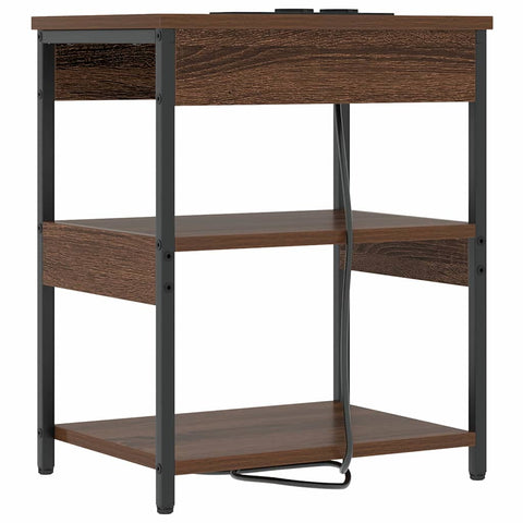 vidaXL Bedside Cabinet Brown oak Engineered wood