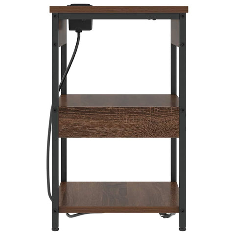 vidaXL Bedside Cabinet 2 pcs Brown oak Engineered wood