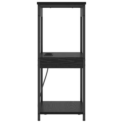 vidaXL Bedside Cabinet with Charging Station Black oak Engineered Wood