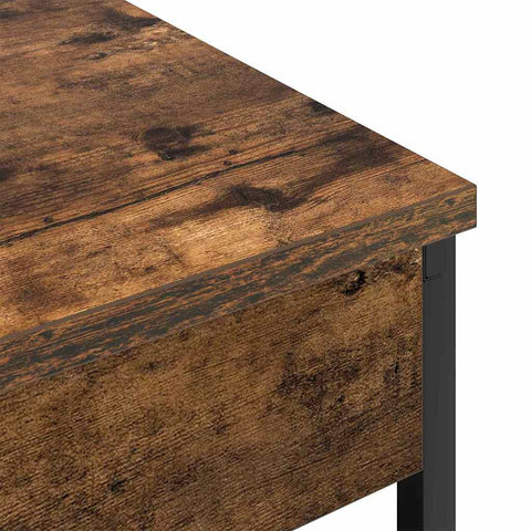 vidaXL Bedside Cabinet with Charging Station with Shelf Smoked oak