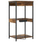 vidaXL Bedside Cabinet with Charging Station with Shelf Smoked oak