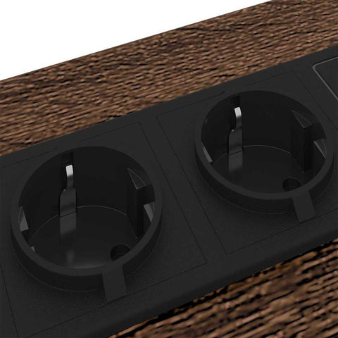 vidaXL Bedside Cabinet with Charging Station Brown oak Engineered Wood