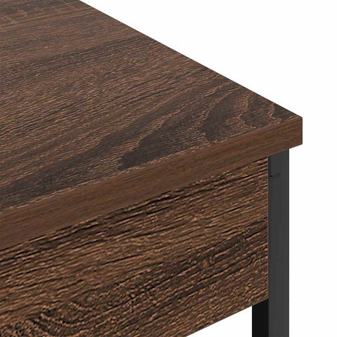 vidaXL Bedside Cabinet with Charging Station Brown oak Engineered Wood