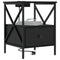 vidaXL Bedside Cabinet Black oak 41.5 x 40.5 x 55 cm Engineered wood