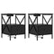 vidaXL Bedside Cabinet with Drawer 2 pcs Black oak 41.5 x 40.5 x 55 cm