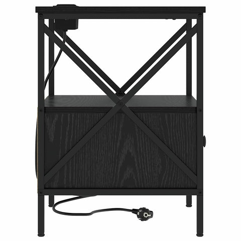 vidaXL Bedside Cabinet with Drawer 2 pcs Black oak 41.5 x 40.5 x 55 cm