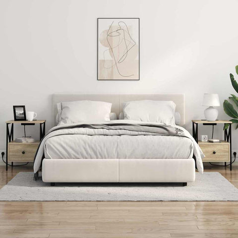 vidaXL Bedside Cabinet Sonoma oak 41.5 x 40.5 x 55 cm Engineered wood