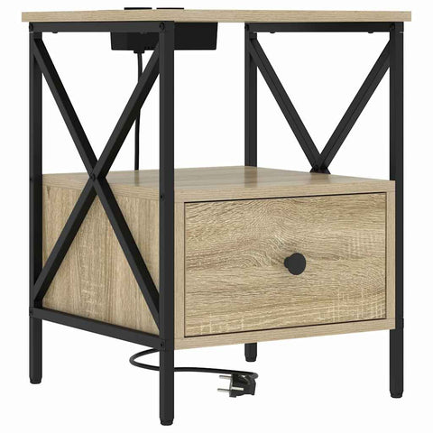 vidaXL Bedside Cabinet Sonoma oak 41.5 x 40.5 x 55 cm Engineered wood