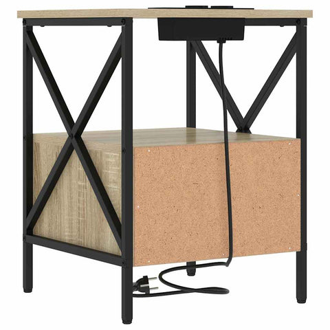 vidaXL Bedside Cabinet Sonoma oak 41.5 x 40.5 x 55 cm Engineered wood