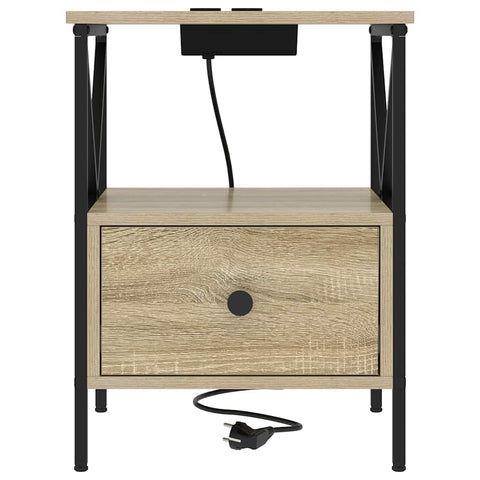 vidaXL Bedside Cabinet Sonoma oak 41.5 x 40.5 x 55 cm Engineered wood