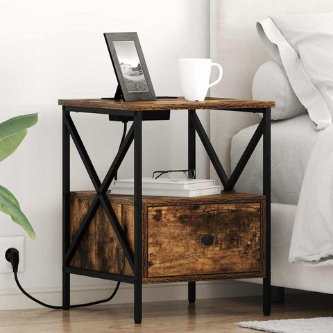 vidaXL Bedside Cabinet 2 pcs Smoked oak 41.5 x 40.5 x 55 cm
