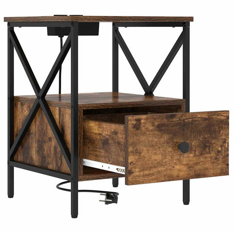 vidaXL Bedside Cabinet 2 pcs Smoked oak 41.5 x 40.5 x 55 cm