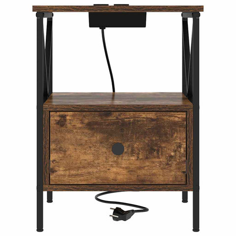 vidaXL Bedside Cabinet 2 pcs Smoked oak 41.5 x 40.5 x 55 cm