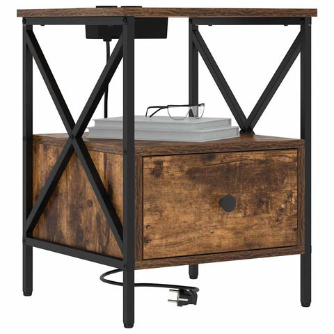 vidaXL Bedside Cabinet 2 pcs Smoked oak 41.5 x 40.5 x 55 cm