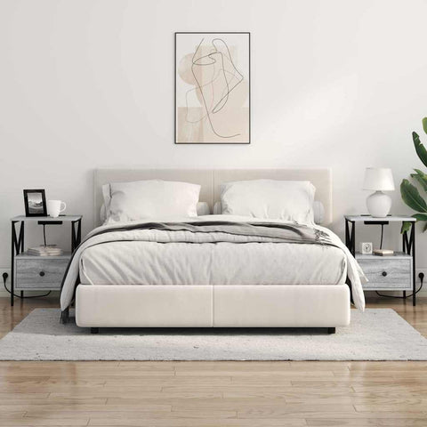 vidaXL Bedside Cabinet Grey sonoma 41.5 x 40.5 x 55 cm Engineered wood