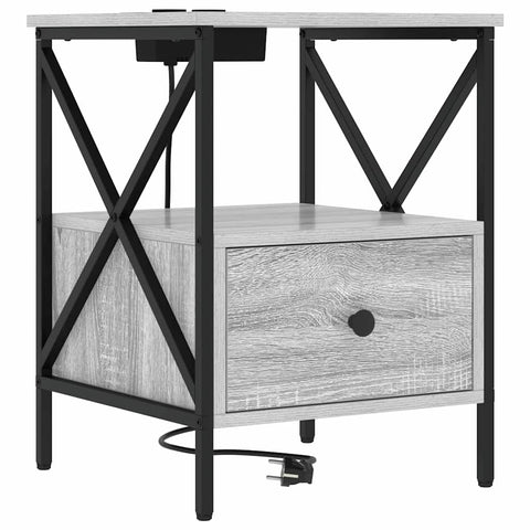 vidaXL Bedside Cabinet Grey sonoma 41.5 x 40.5 x 55 cm Engineered wood