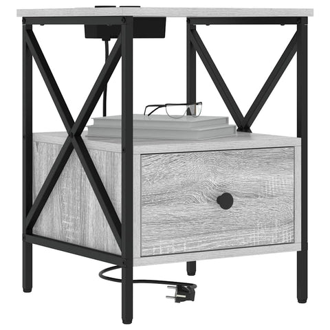 vidaXL Bedside Cabinet Grey sonoma 41.5 x 40.5 x 55 cm Engineered wood