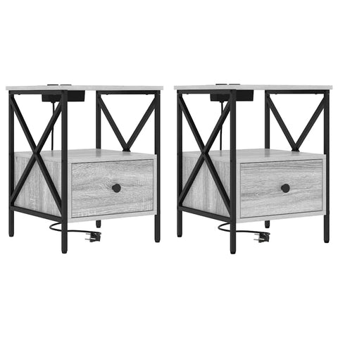 vidaXL Bedside Cabinet 2 pcs Grey sonoma 41.5 x 40.5 x 55 cm