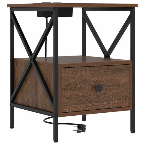 vidaXL Bedside Cabinet Brown oak 41.5 x 40.5 x 55 cm Engineered wood