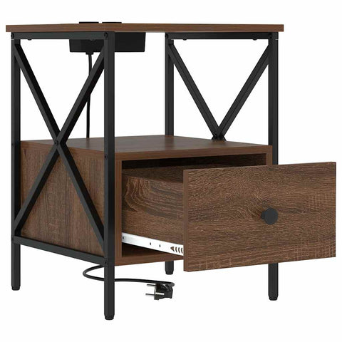 vidaXL Bedside Cabinet Brown oak 41.5 x 40.5 x 55 cm Engineered wood