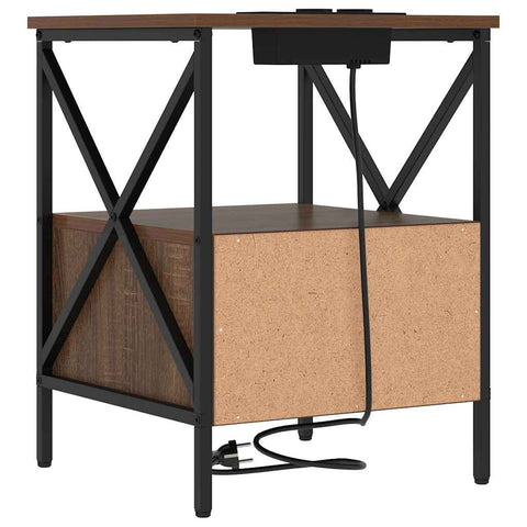 vidaXL Bedside Cabinet Brown oak 41.5 x 40.5 x 55 cm Engineered wood