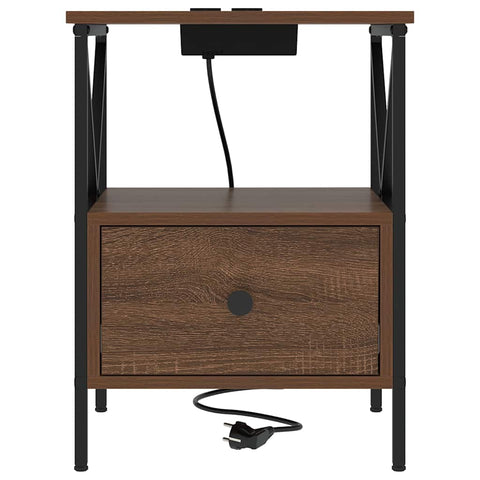 vidaXL Bedside Cabinet Brown oak 41.5 x 40.5 x 55 cm Engineered wood