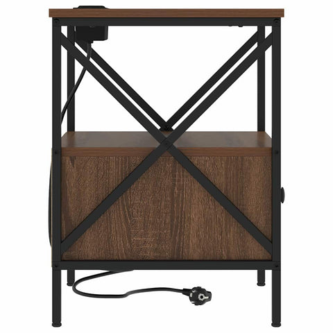 vidaXL Bedside Cabinet Brown oak 41.5 x 40.5 x 55 cm Engineered wood