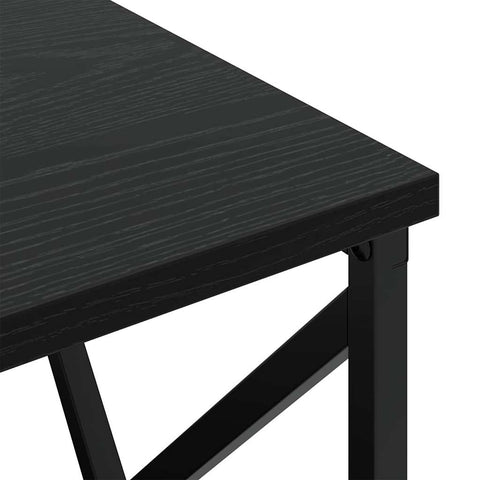 vidaXL Bedside Cabinet with Charging Station Black oak Engineered Wood