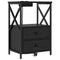 vidaXL Bedside Cabinet with Charging Station Black oak Engineered Wood
