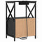 vidaXL Bedside Cabinet with Charging Station Black oak Engineered Wood