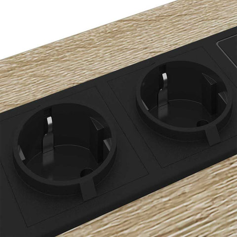 vidaXL Bedside Cabinet with Charging Station with Drawer Sonoma oak