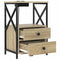 vidaXL Bedside Cabinet with Charging Station with Drawer Sonoma oak