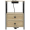 vidaXL Bedside Cabinet with Charging Station with Drawer Sonoma oak