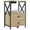 vidaXL Bedside Cabinet with Charging Station with Drawer Sonoma oak