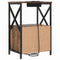 vidaXL Bedside Cabinet with Charging Station with Drawer Smoked oak