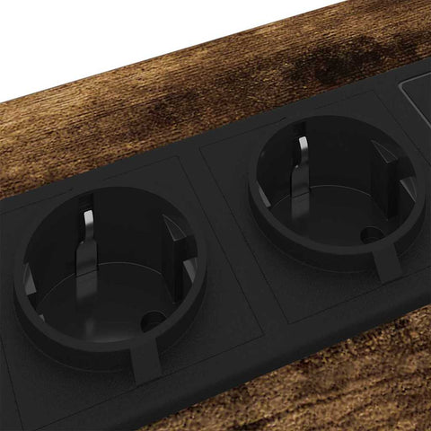 vidaXL Bedside Cabinet with Charging Station 2 pcs Smoked oak