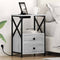 vidaXL Bedside Cabinet with Charging Station with Drawer Grey sonoma
