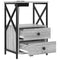 vidaXL Bedside Cabinet with Charging Station with Drawer Grey sonoma