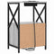 vidaXL Bedside Cabinet with Charging Station with Drawer Grey sonoma