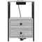 vidaXL Bedside Cabinet with Charging Station with Drawer Grey sonoma