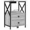 vidaXL Bedside Cabinet with Charging Station with Drawer Grey sonoma
